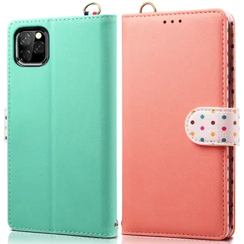 

For iPhone 11 Pro Max Clamshell phone case for iPhone 6 7 8 Plus for iPhoneX XS XR Xs Max Card wallet case Hanging rope holster