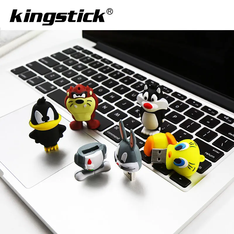 Usb флеш-накопитель Looney Tunes 64 ГБ 32 ГБ Флешка 16 ГБ 4 ГБ жуки Банни Даффи Дак мультфильм Горячая животное Флешка usb 2,0