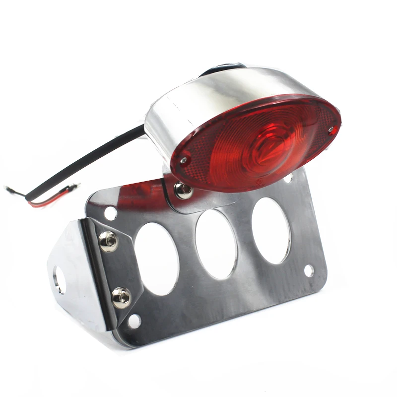 

Chrome Side Mount Tail Light License Plate Bracket Chopper Bobbe For Harley Custom XL Honda CB750 Kawasaki KZ Yamaha xs Suzuki