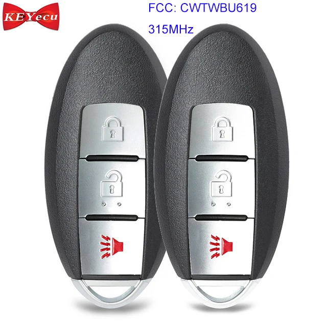 

KEYECU 2pcs for Infiniti FX35 FX45 2005 2006 2007 2008 Smart Remote Car Key Fob 3 Button 315MHz ID46 Chip FCC: CWTWBU619