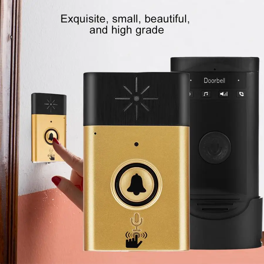 

Home Security Welcome Wireless Doorbell Smart Chimes Door Bell Two-way Talk Voice Intercom doorbell Gold / Silver