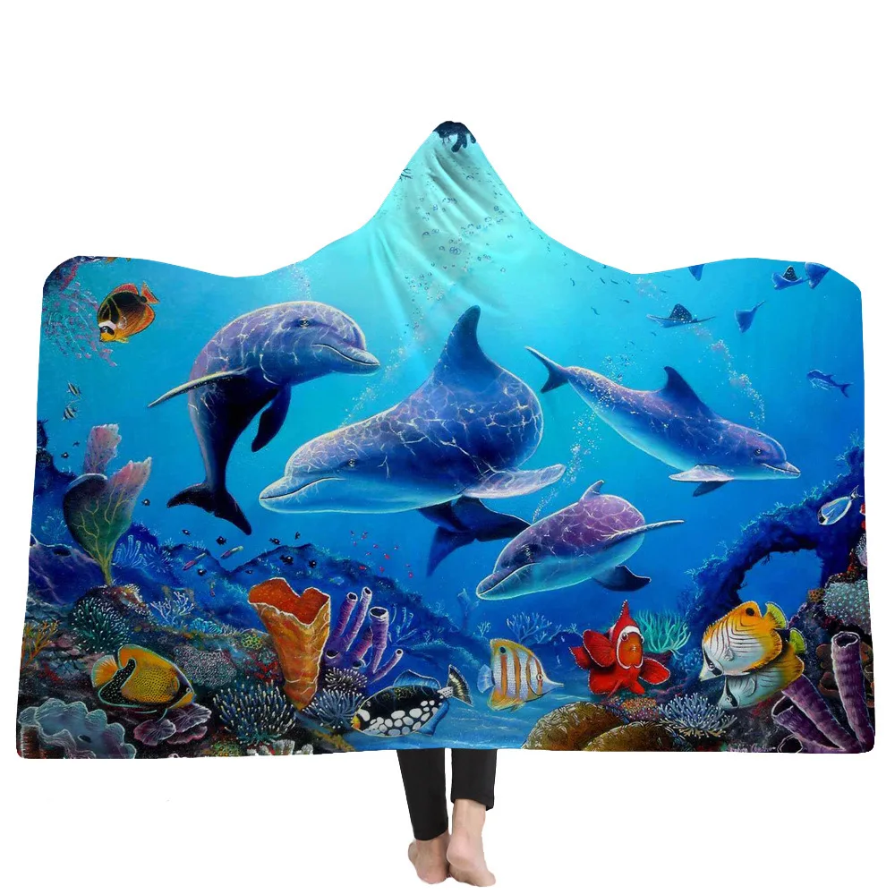 Ocean-Seaside-Deep-Sea-Nature-Scenery-3d-Printed-Plush-Hooded-Blanket-For-Beds-Warm-Wearable-Soft