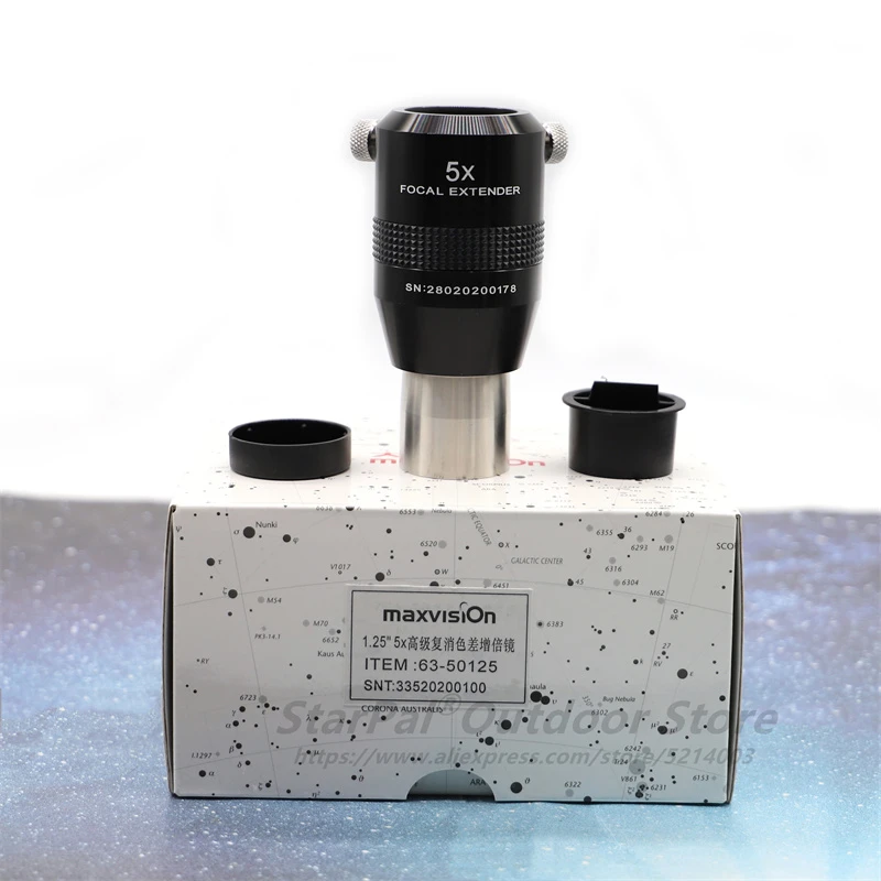 Maxvision 1.25" Super Reduce Chromatic Aberration 5x Barlow Lens For