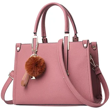 

Women'S Shoulder Bag Fashion Chic Retro Fur Ball Bag Ladies Handbag Messenger Bag Casual Handbag