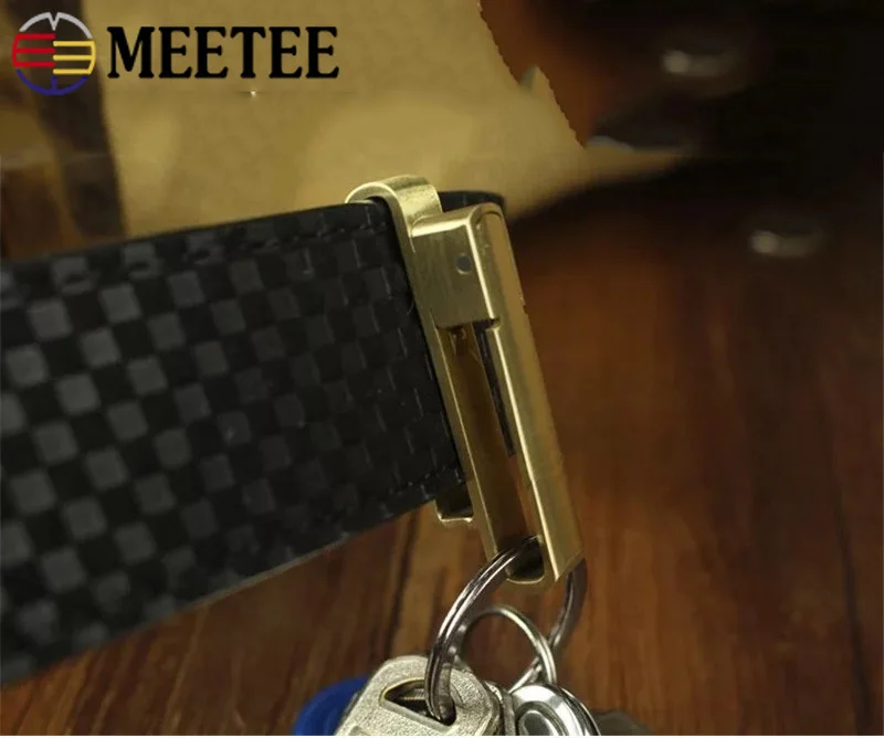 Meetee 1 шт., длина 55 мм, медь, нержавеющая сталь, брелок для ключей, пряжки для мужчин, ремень, петля для ключей, зажим, Пряжка для украшения джинсов аксессуар для рукоделия