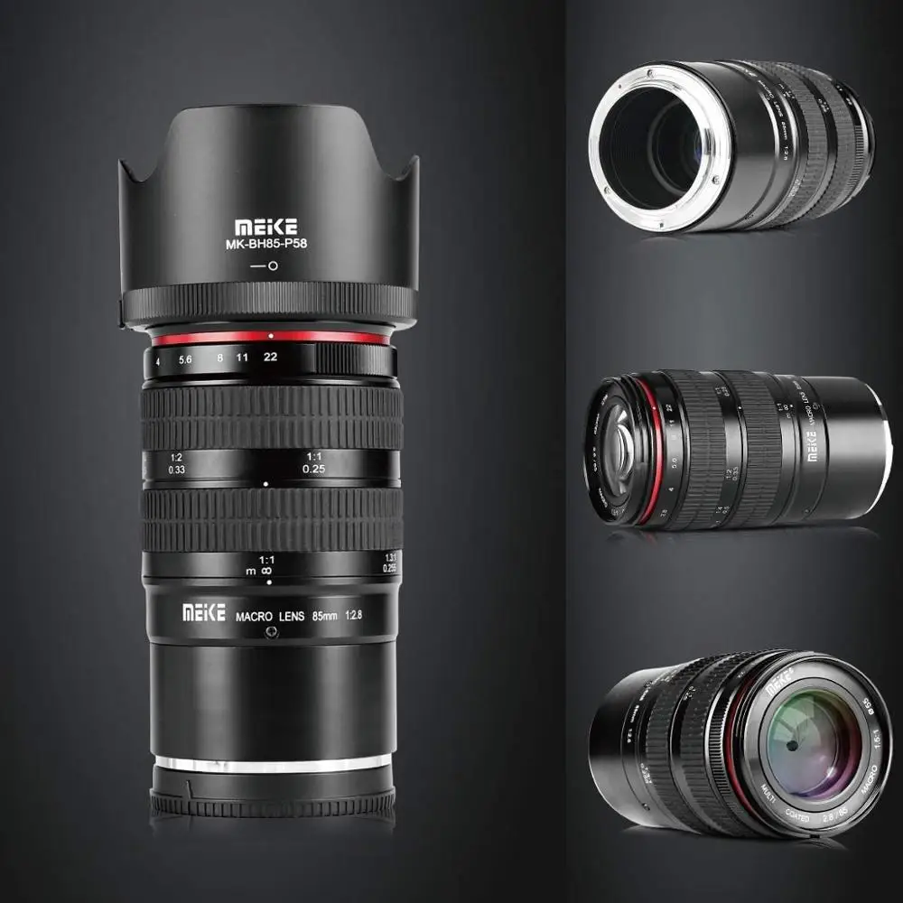MEKE 85 мм f2.8 полная Рамка 1:1.5 макро-объектив для фотоаппарата Fuji фотовспышка |