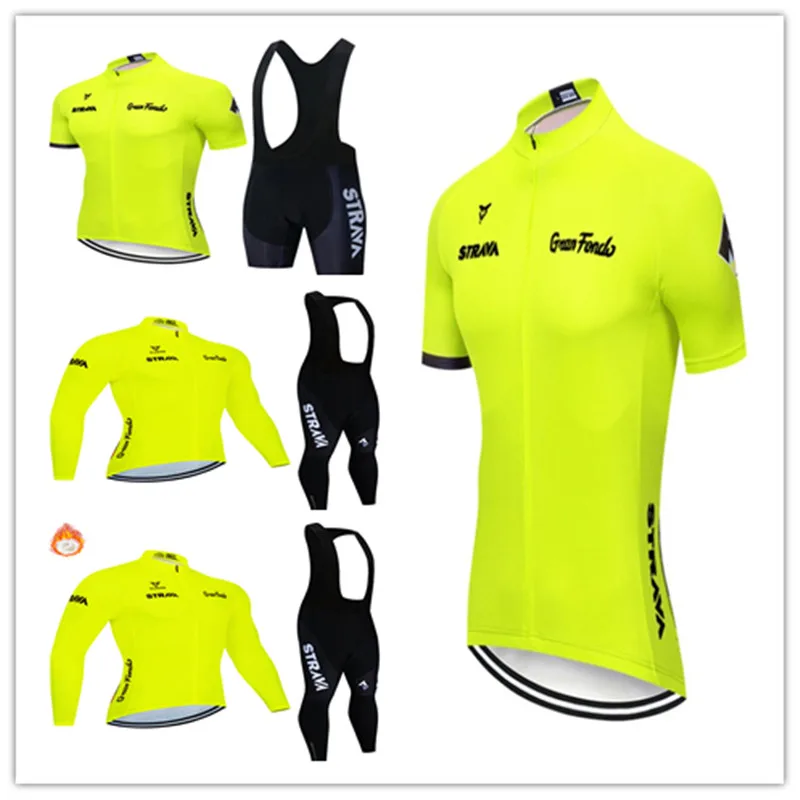 2021 Men‘s Cycling Jersey Bib Shorts Kits Bike Shirt Pants Clothing Uniforms Set 