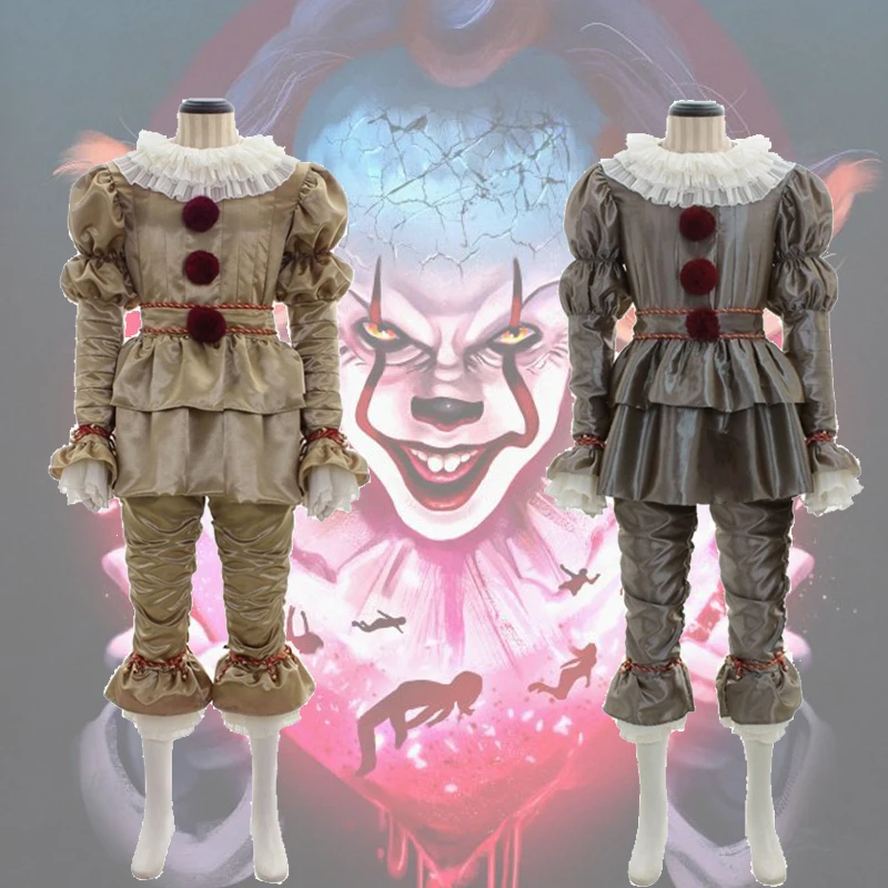 

Gotham Joker Clown Stephen King's It Costumes Cosplay Costume Pennywise LED Mask Unisex Halloween It Chapter Two Outfit