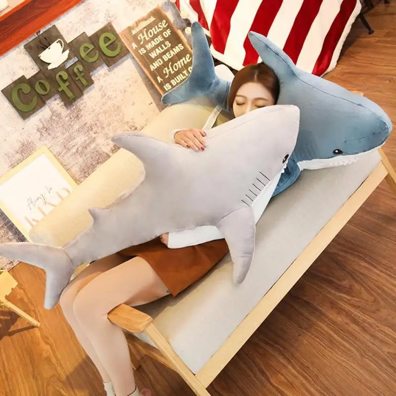 Забавная мягкая плюшевая игрушечная Акула большого размера, подушка Успокаивающая подушка для девочек, подушка для чтения животных, подарок на день рождения, Рождество