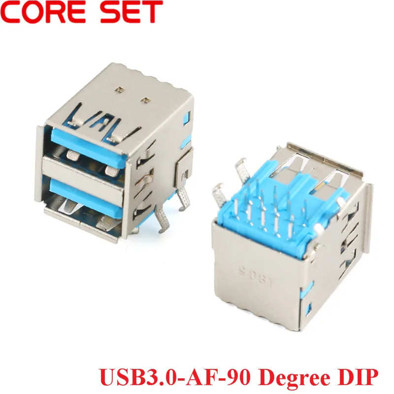 5Pcs High speed USB Dual 3.0 Socket 90 Degree Jack Female Charging Connector AF type For Laptop Notebook Computer | Обустройство дома