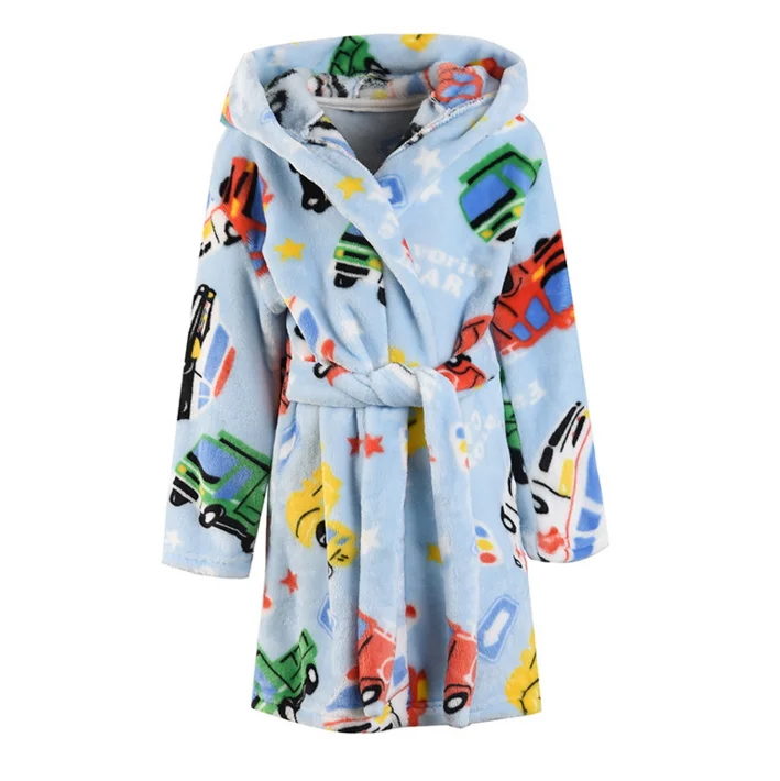 В году, новые зимние детские фланелевые мягкие пижамы для мальчиков и девочек одежда для сна для детей, одежда для сна с милым животным рисунком - Цвет: car
