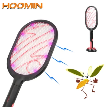 

HOOMIN USB Electric Mosquito Swatter Fly Bug Killer Trap Zapper Household Rechargeable Dual Modes Insect Racket Swatter