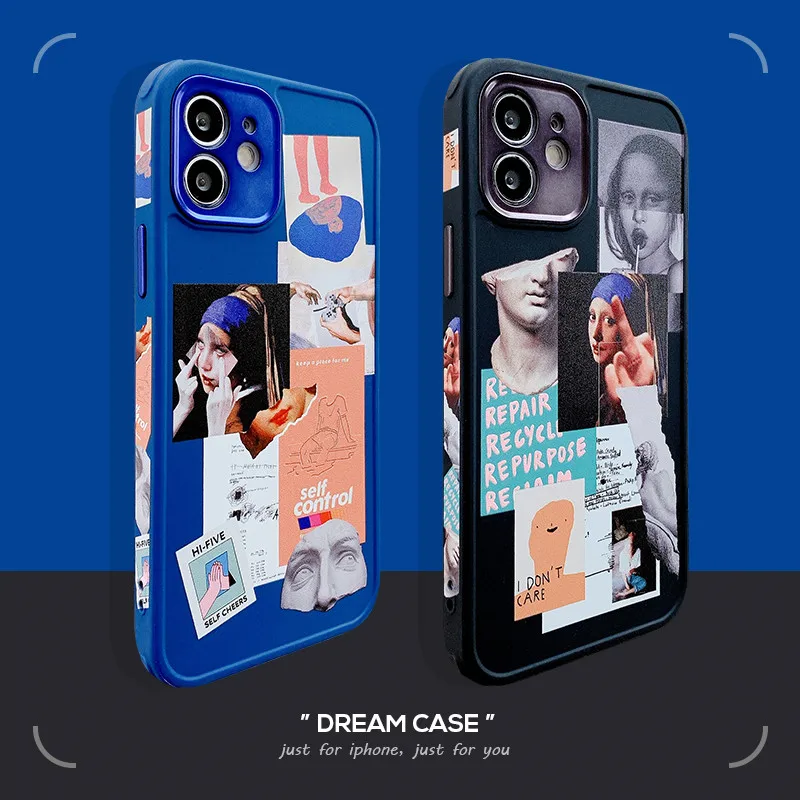 Hot Europe Art Illustration Fine Control Phone Case for IPhone 12 Mini 11 Pro X XS Max XR SE2 7 8 Plus Side Cartoon Cover Coque | Мобильные