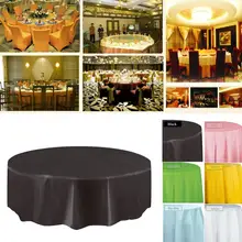

80%HOTPEVA Disposable Waterproof Solid Color Party Round Tablecloth Table Cover Christmas Birthday Wedding Hotel Decoration