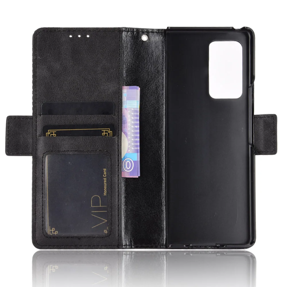 Luxury Leather Wallet Flip Case with Magnetic Closure and Photo Frame
