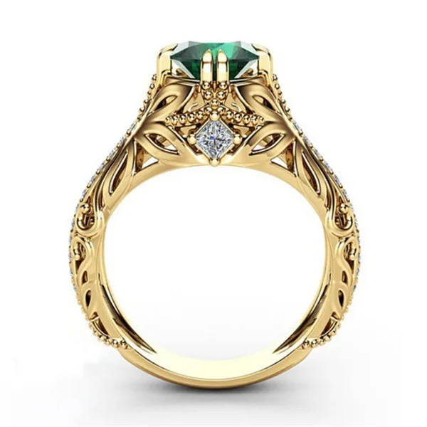 Новое 18 K позолоченное женское имитационное обручальное кольцо