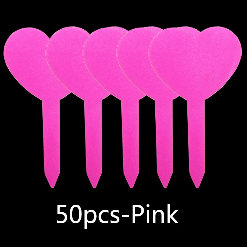 

50pcs Heart Plant Labels Garden Backyard Tags Succulent Bonsai Seedling Flowers Vegetables Classification Tools