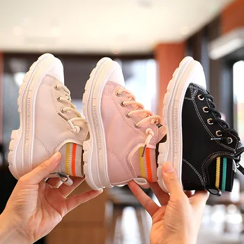 

KINE PANDA Autumn Kids Ankle Boots Children's Shoes Boys Fashion Sneakers Girls Child Baby Martin Boots Zip 2 4 6 8 10 Years Old