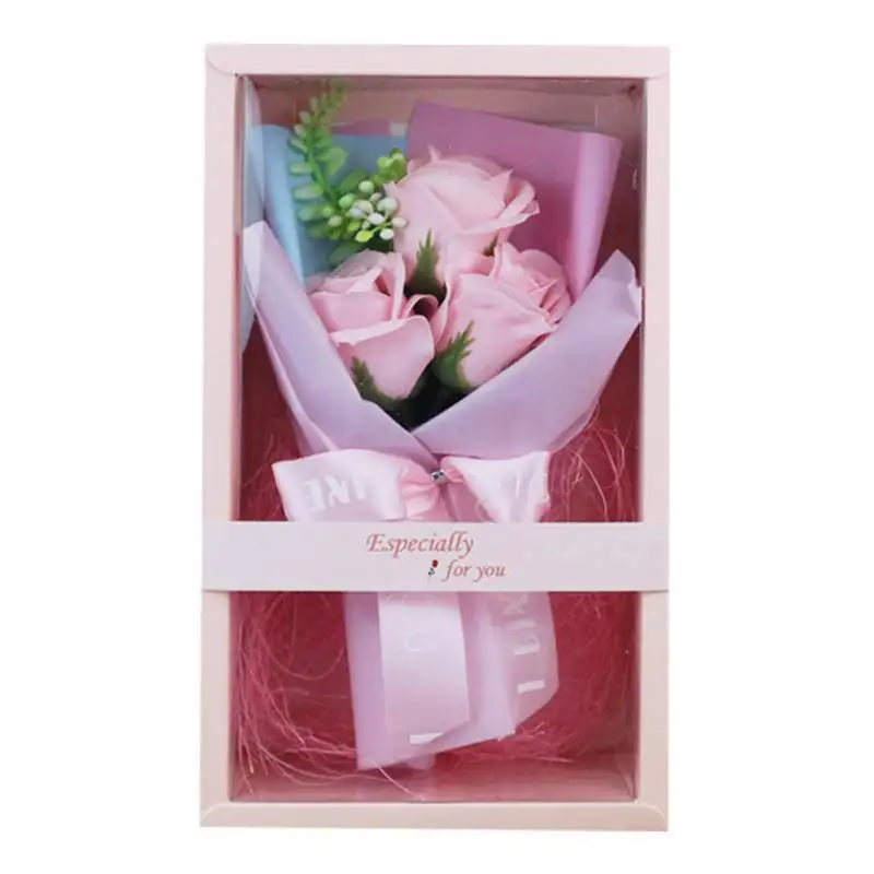 Рождественский креативный подарок мыло цветок подарочная коробка имитация розы мыло цветок букет ручной работы искусственный цветок
