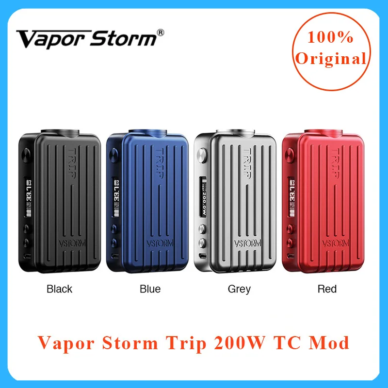 Newest Vapor Storm Trip TC Box Mod 200W box vape Mod by 18650 Battery 0.91 Inch Screen Electronic cigarette MOD vs aegis legend