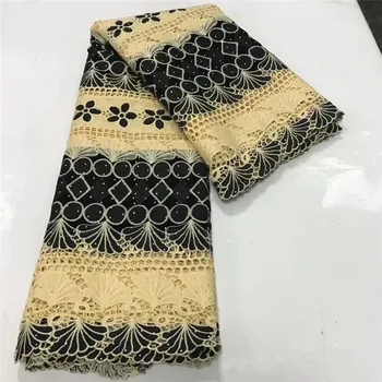 

Free shipping(5yards/pc) Excellent African cord lace faric with loverly flowers design two colors water soluble lace! 3L70105