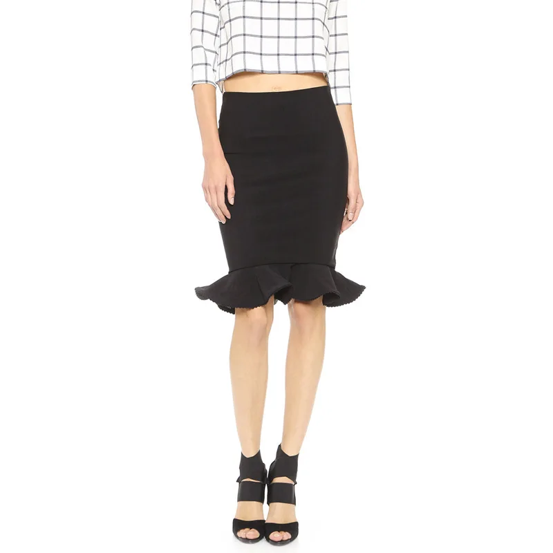

Haoduoyi2020 Spring Clothing New Style Europe And America Fashion Slim Fit Flounced Fishtail Sheath Skirt Many Clothing