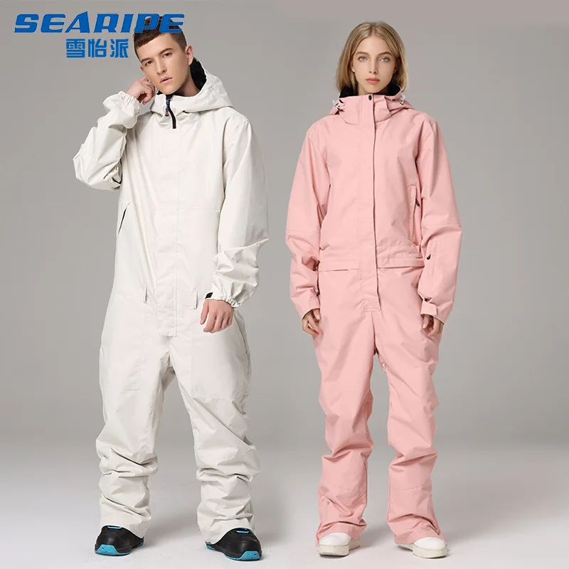 

Ski Suit Jacket One Piece Snowboard Overall Winter Waterproof Breathable Warm Men Women Skiing Snowboarding Jumpsuit