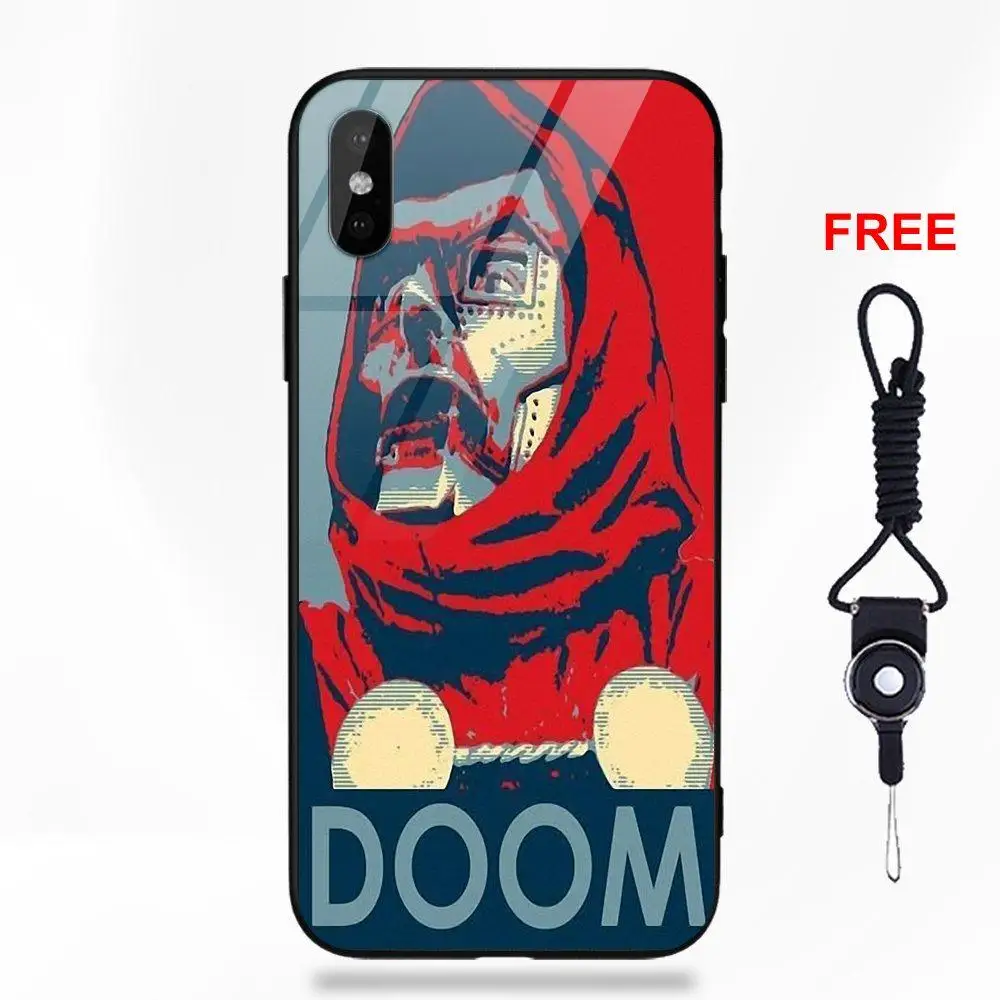 as picture Omdnwd для Apple iPhone 5 5C 5S SE 6 6S 7 8 Plus X XS Max XR Мягкий ТПУ чехол+ закаленное стекло Новое поступление мультфильм Mf Doom - Цвет: as picture