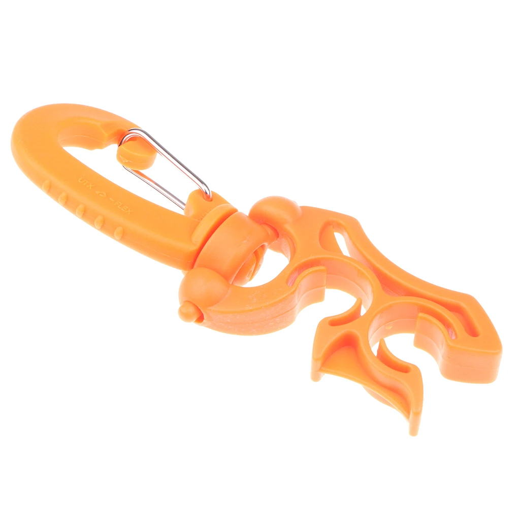 Scuba Diving Double BCD Hose Holder With Swivel & Folding Clip