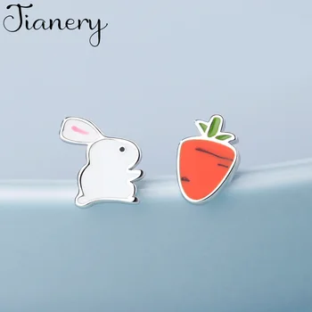 

JIANERY Korean 925 Sterling Silver Rabbit Earrings For Women Christmas Gift Solid S925 Jewelry Brincos Aretes