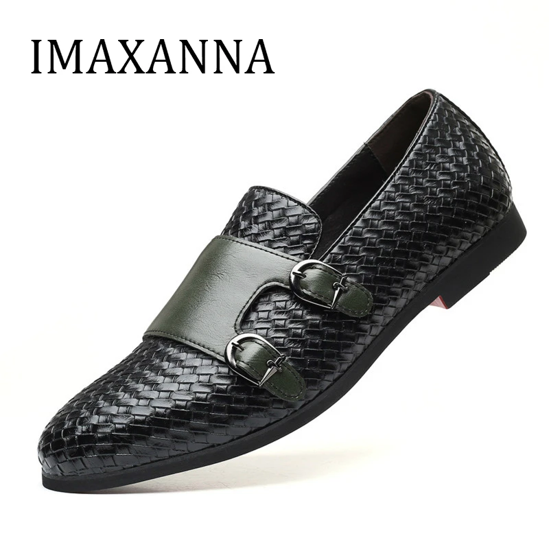 IMAXANNA Big Size Men's Shoes Men Leather Brand 2020 Man Business Dress Loafers Casual Flats Slip On Luxury | Обувь