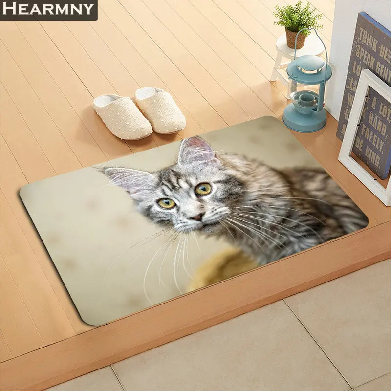 HEARMNY, Новое поступление, коврик для двери, Мэйн, кот, милый домашний коврик, машинное производство, противоскользящий ковер, для гостиной/прихожей, коврик для ванной, для детей, подарок