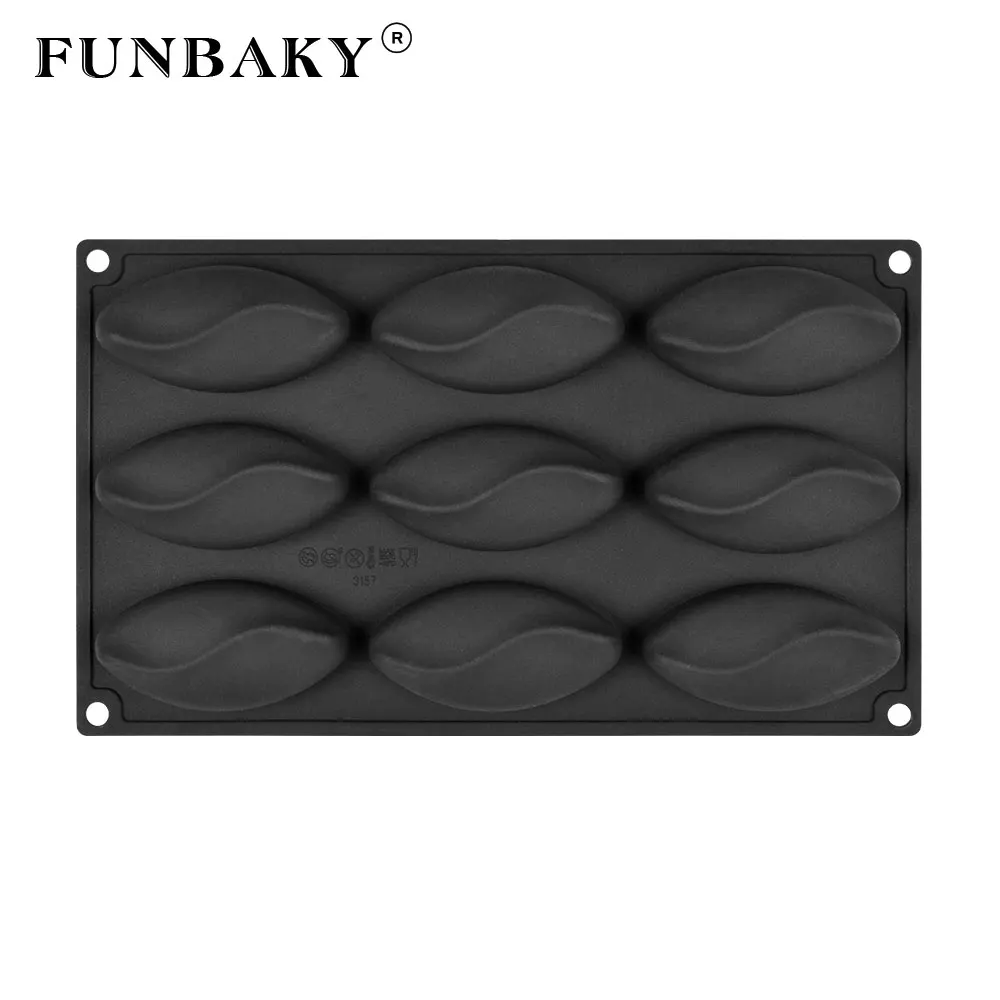 Силиконовая форма для торта FUNBAKY овальной формы с 9 отверстиями украшения выпечки