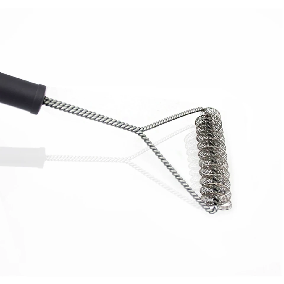 BBQ Grill Spring Brush 12Inch Single Head Stainless Steel Grill Cleaning Brush Barbecue Tool