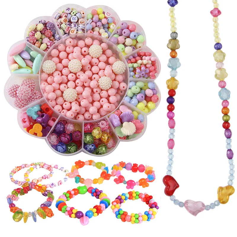 2019 New Pack Hot Flower Jewery DIY Beads Necklace Bracelets Loose Kids Decorative Craft Making Suit Accessories |