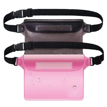 

2 Pcs Waist Bag Waterproof Boating Adjustable Straps Swimming PVC Large Capacity Touch Screen Water Sports Fishing Sealer Buckle