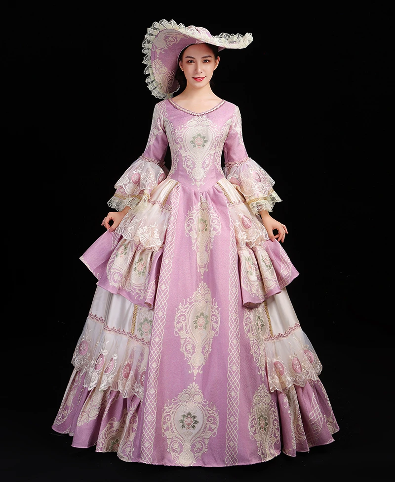 Элитные корт рококо барокко Marie Antoinette Бальные платья 18 век Ренессанс, платье для женщин