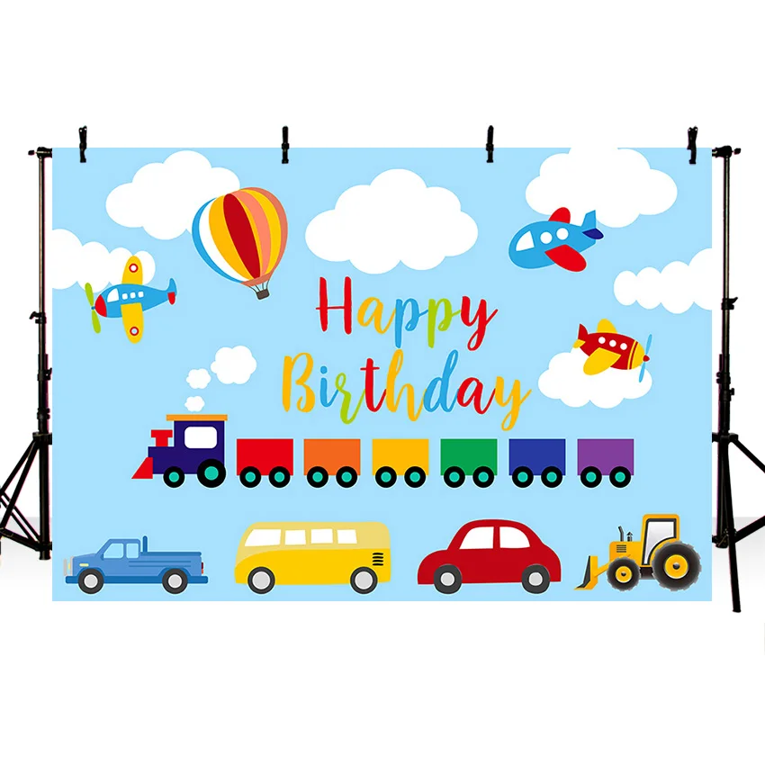 Mehofond Photography Background Transportation Theme Boy Cars Birthday Party Photophone Backdrop Photo Studio