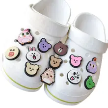 1pc Croc jibz 13 Shape Cute Cartoon Animal Shoe Charms Buckle Bird Bear Decoration Accessorie For Clogs Garden Shoe Party Gifts