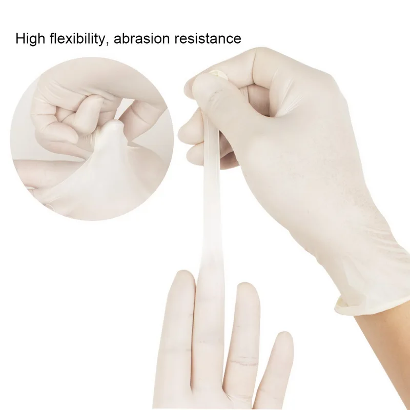 

Disposable high quality compact waterproof and anti-saliva one-piece protective nitrile gloves white