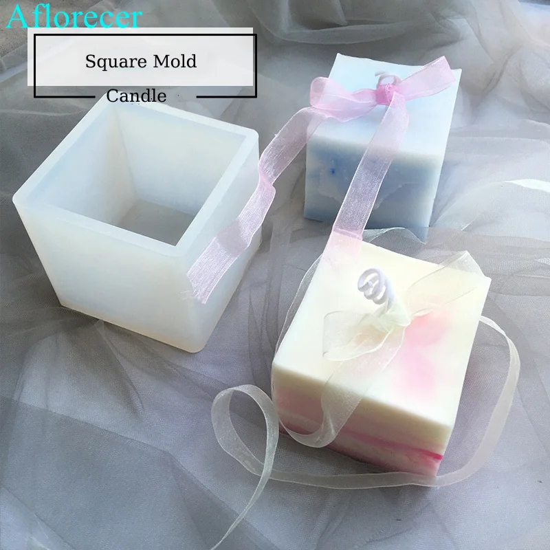 

Big 10cm Silicone Candle Molds Cube Handmade Soap Molds DIY Resin Cube Molds Aroma Wax Candle molds Christmas Home Decor