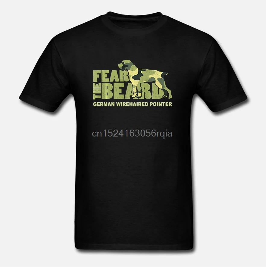 Fear The Beard Tee Camo German Wirehaired Pointer Hunting Dog T Shirt S 2Xl | Мужская одежда