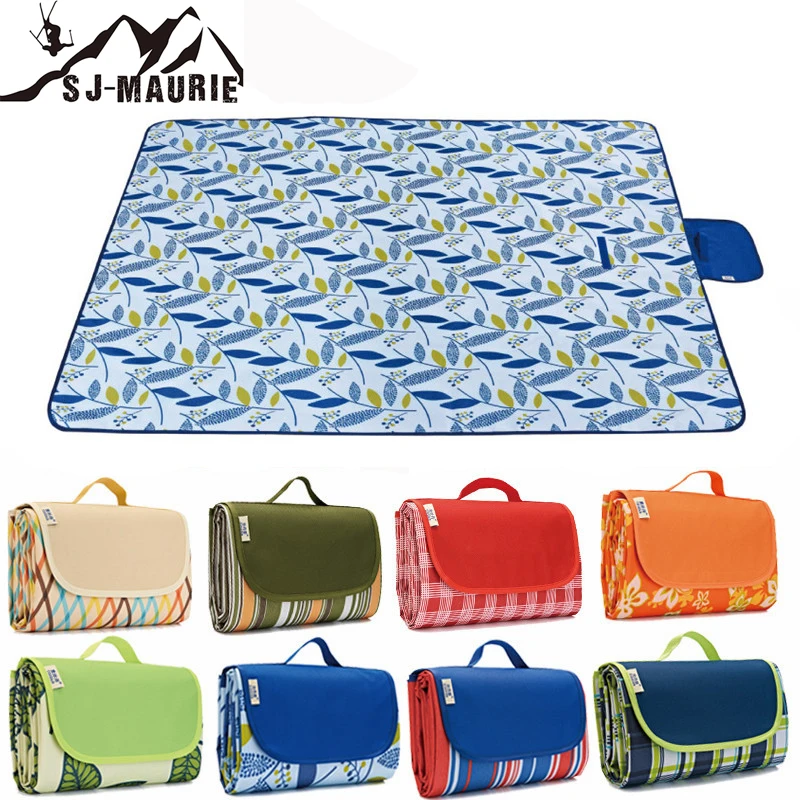 

Waterproof Camping Mat 145*180cm Outdoor Picnic Pad Foldable Workout Happy Time Plaid Beach Mattress Crawling Mat 20 Colors