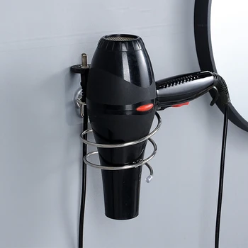 

Wall Mounted Bathroom Hair Dryer Holder Stainless Steel Hair Straightener Holder Storage Bathroom Shelf Accessories