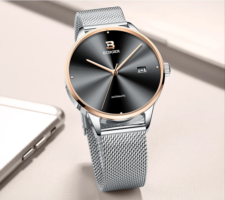 Швейцарские мужские часы BINGER s, брендовые Роскошные автоматические механические мужские часы, сапфировые наручные часы, мужские спортивные часы, reloj hombre 5080