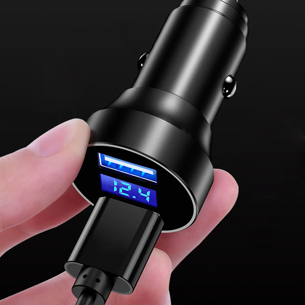 Светодиодный дисплей для зарядки 12 В USB автомобильного прикуривателя зарядное устройство мини портативное автомобильное зарядное устройство USB для путешествий
