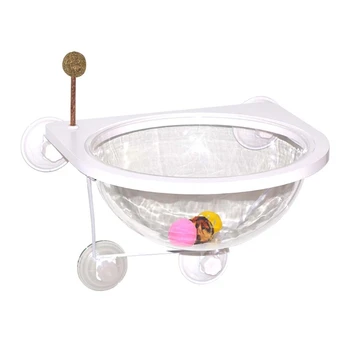 

Cat Litter Wall Suction Cup Cat Observation Deck Acrylic Space Capsule Cage