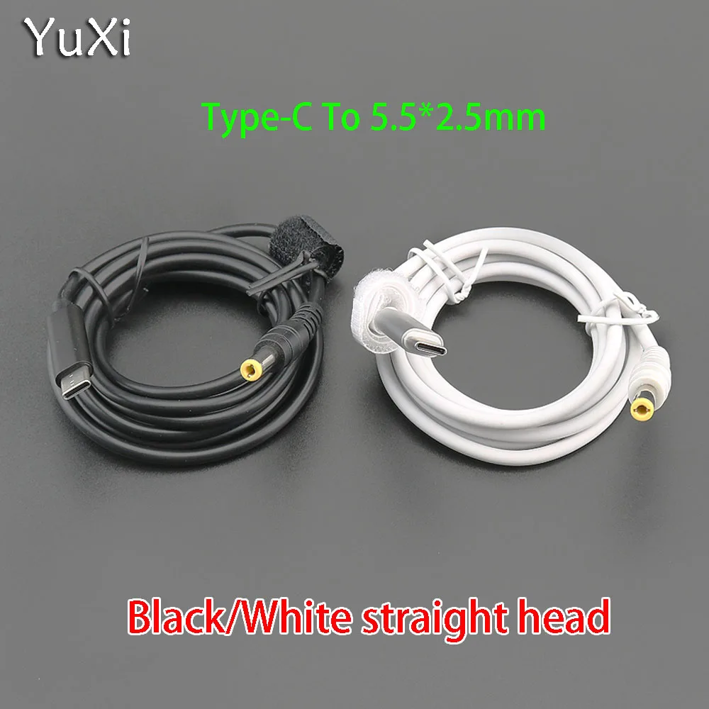 YuXi USB Typ-C Männlichen Zu DC 5.5*2,5mm PD Power Kabel Ladekabel Stecker Konverter Kabel kabel Laptop Adapter Schwarz/Weiß – Detail 3