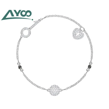 

High Quality SWA Swa Original 1:1 Lady Romantic Heart-shaped Lock Temperament Elegant Baitie Beautiful Bracelet