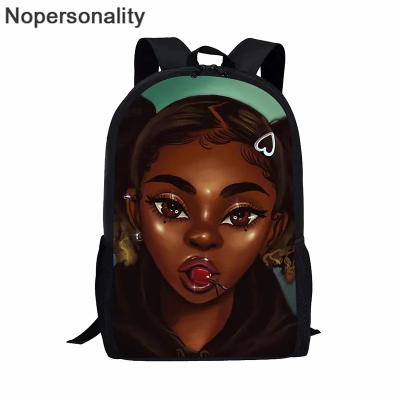 Сумка-книжка для девочек в африканском стиле с Черной Королевой Melanin Afro Art Lady американская школьная сумка, комплект для девочек-подростков, детский рюкзак - Цвет: Z5270C